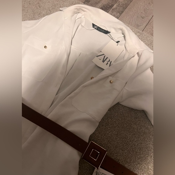 Zara white button down dress. Size M. NWT. Perfect for any occasion No Belt 🤣 - Picture 6 of 7